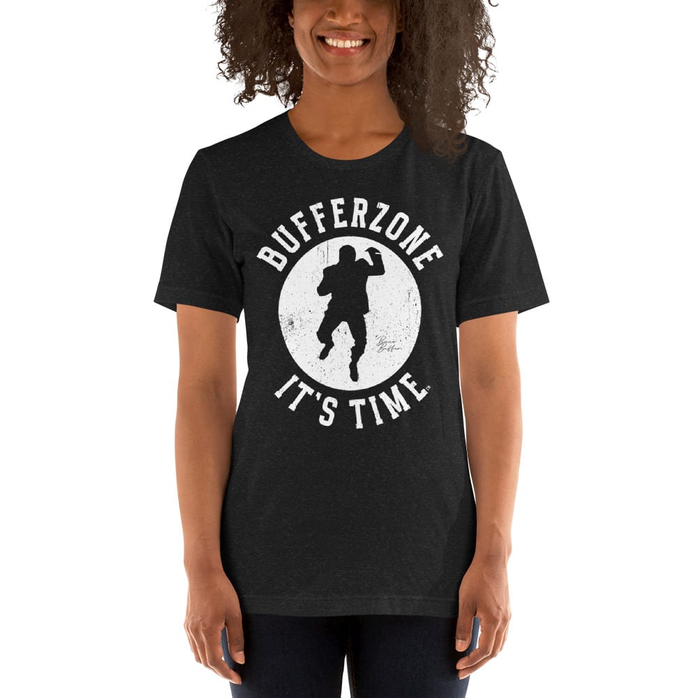  BufferZone by Bruce Buffer Unisex T-Shirt, White Logo