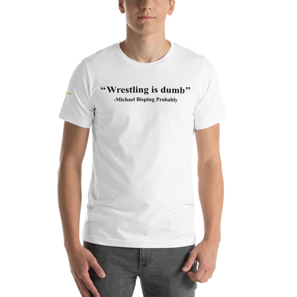 "Wrestling is dunb" Fight Bananas Unisex T-Shirt, Black Logo