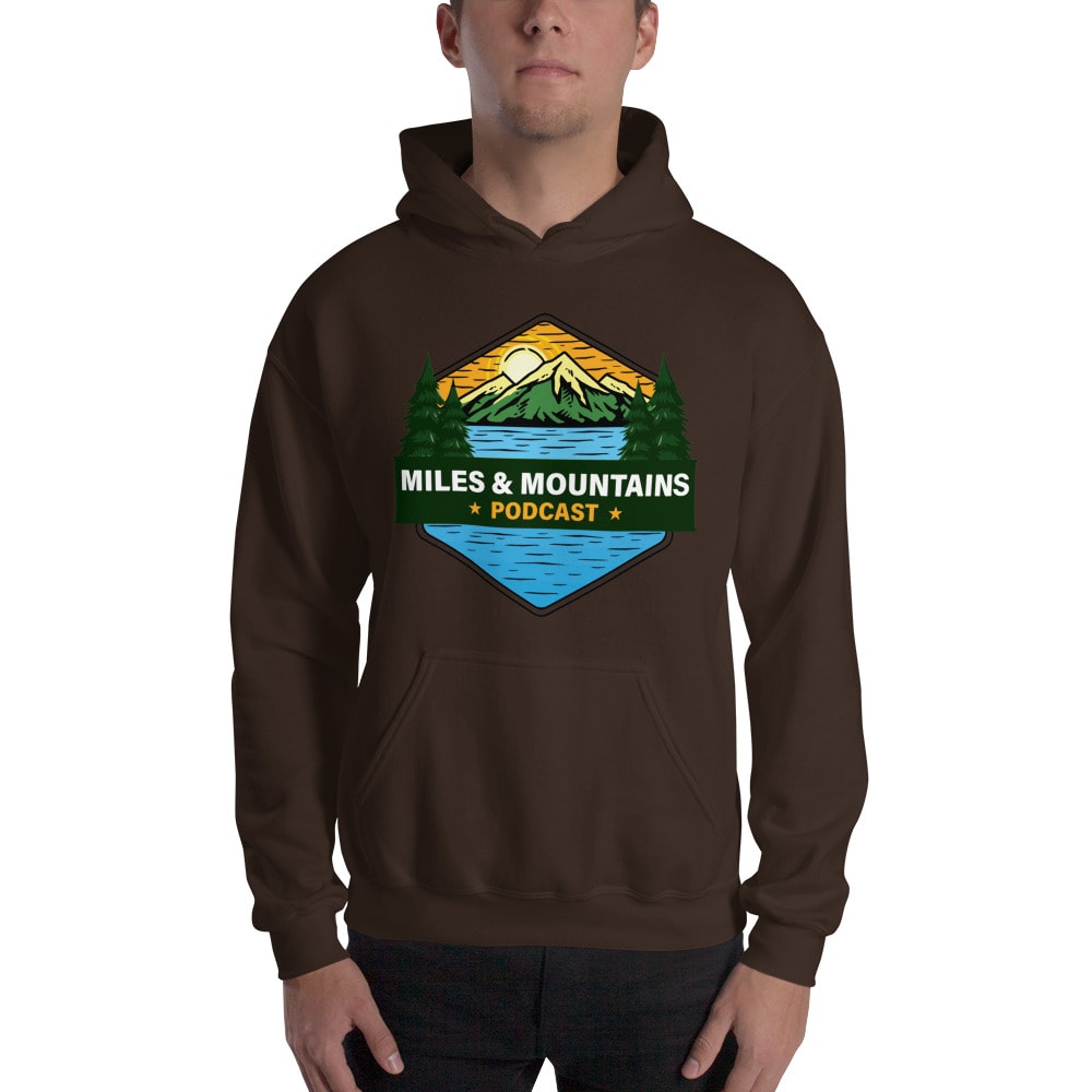 Miles & Mountains Podcast Unisex Hoodie, Pinetree Design