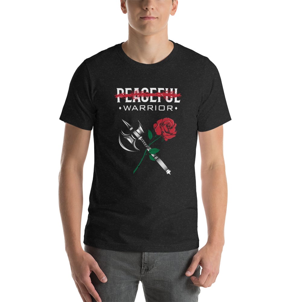 Peaceful Warrior Rose+Axe One Sided By Caleb Crump T-Shirt