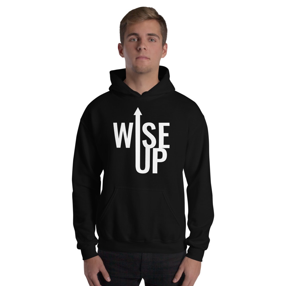 Wise Up by Deatrich Wise Jr Unisex Hoodie, White Logo