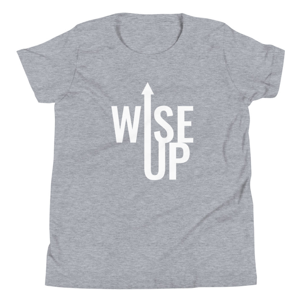 Wise Up by Deatrich Wise Jr Youth T-Shirt, White Logo