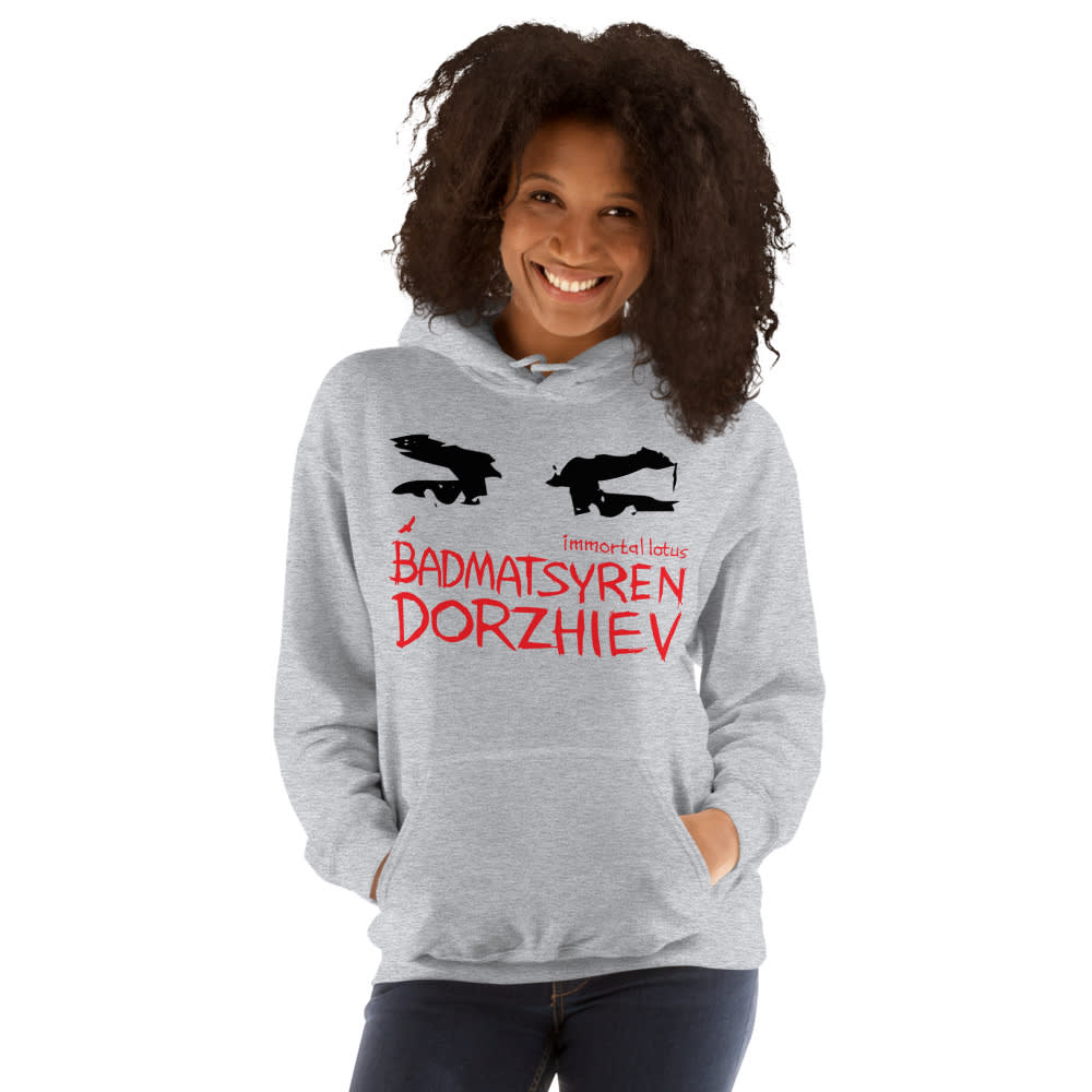 "Immortal Lotus"  Baldorzhin Badmaseren Unisex Hoodie, Red Logo