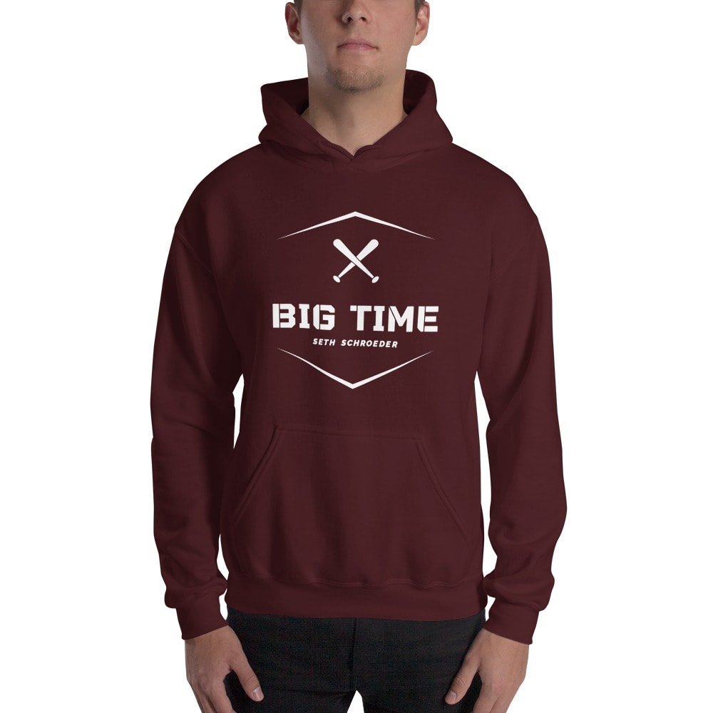 "Big Time " by Seth Schroeder Hoodie, White Logo
