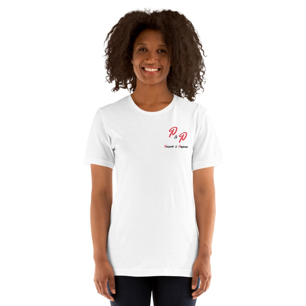 Passports and Playbooks Unisex T-Shirt, Red&Black Logo