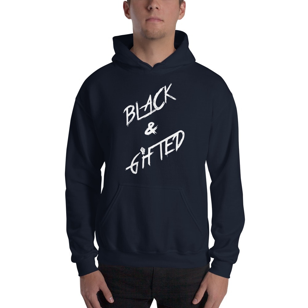 Black and Gifted by Titus Williams, Hoodie, White Logo