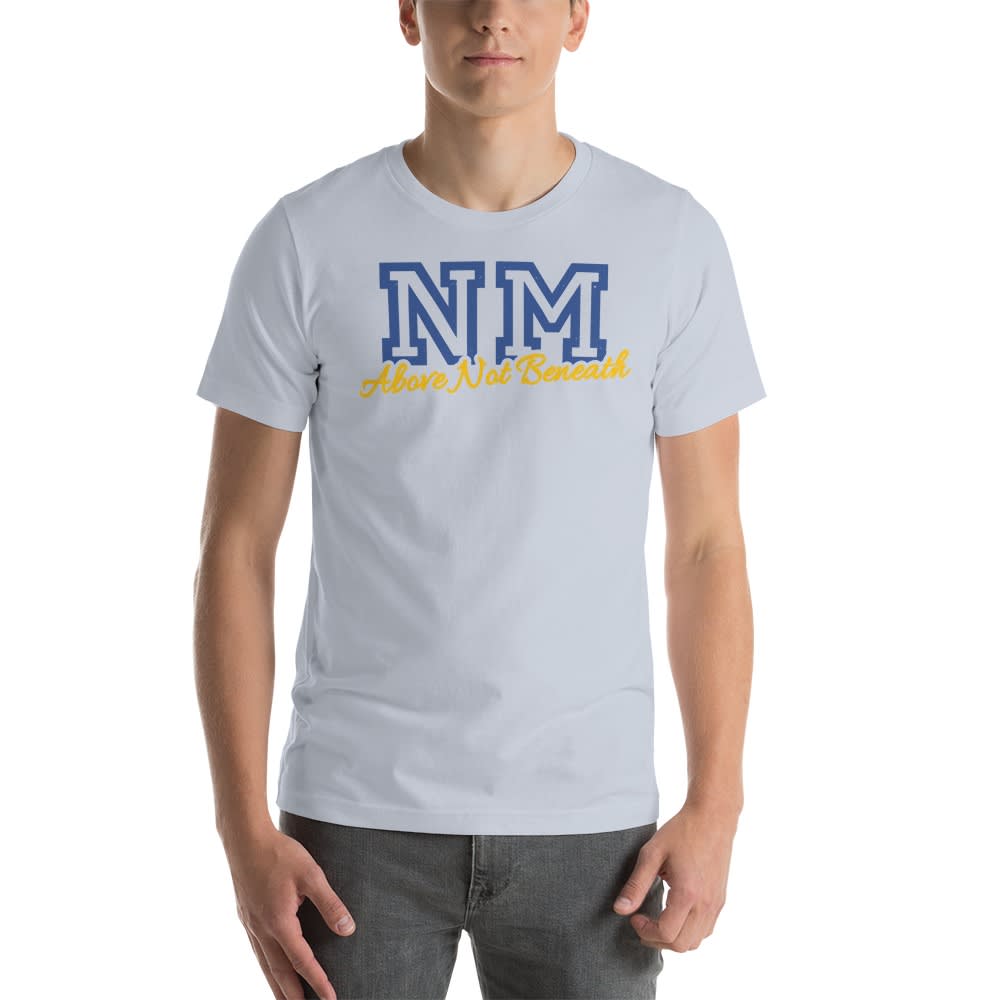 " Above Not Beneath" by Noah gum T-Shirt, Blue & Yellow Logo