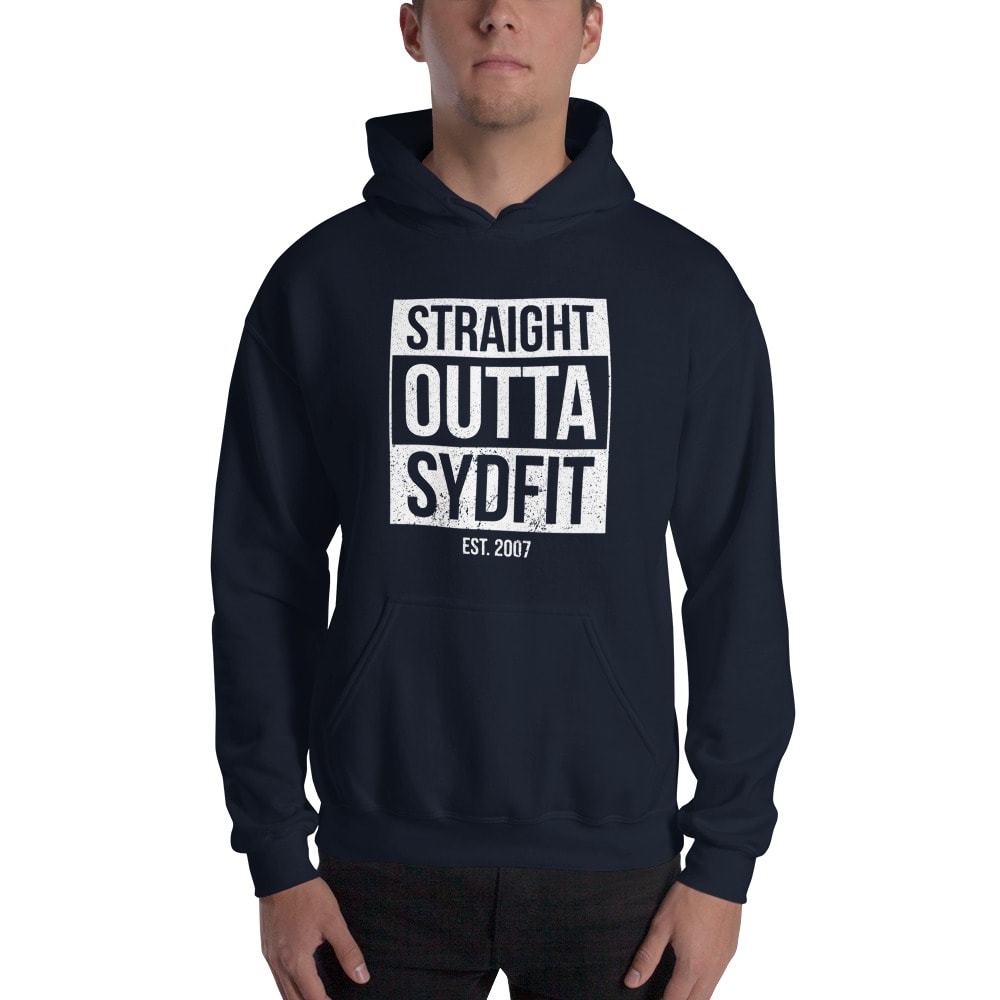 Straight Outta SydFIT, Hoodie, White Logo