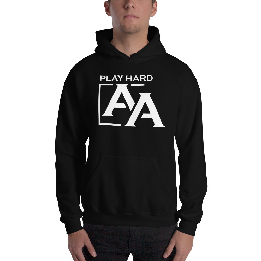 Play Hard by Alfred Anderson Hoodie, White Logo