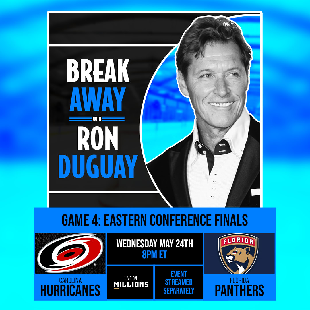 Ron Duguay. NHL WatchParty. NHL Eastern Conference Finals: Hurricanes vs Panthers. May 24th, 2023, Only on MILLIONS.co