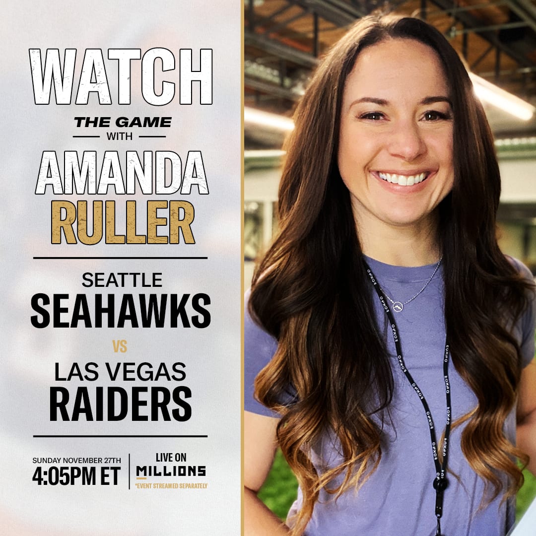 Amanda Ruller: Free WatchParty. Seattle Seahawks vs. Los Angeles Raiders. November 27, 2022, Only on MILLIONS.co