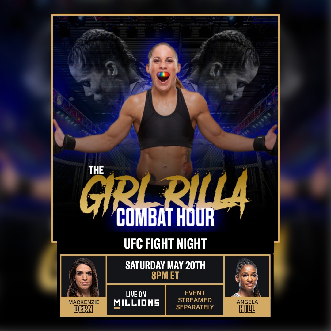 Liz Carmouche Free WatchParty. UFC: Fight Night: Dern vs Hill. May 20th, 2023, Only on MILLIONS.co