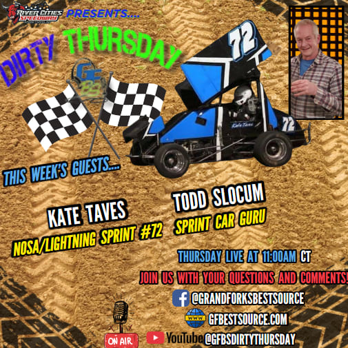 DIRTY THURSDATY - with NOSA/Lightning Sprint #72, Kate Taves & Sprint Car Guru, Todd Slocum