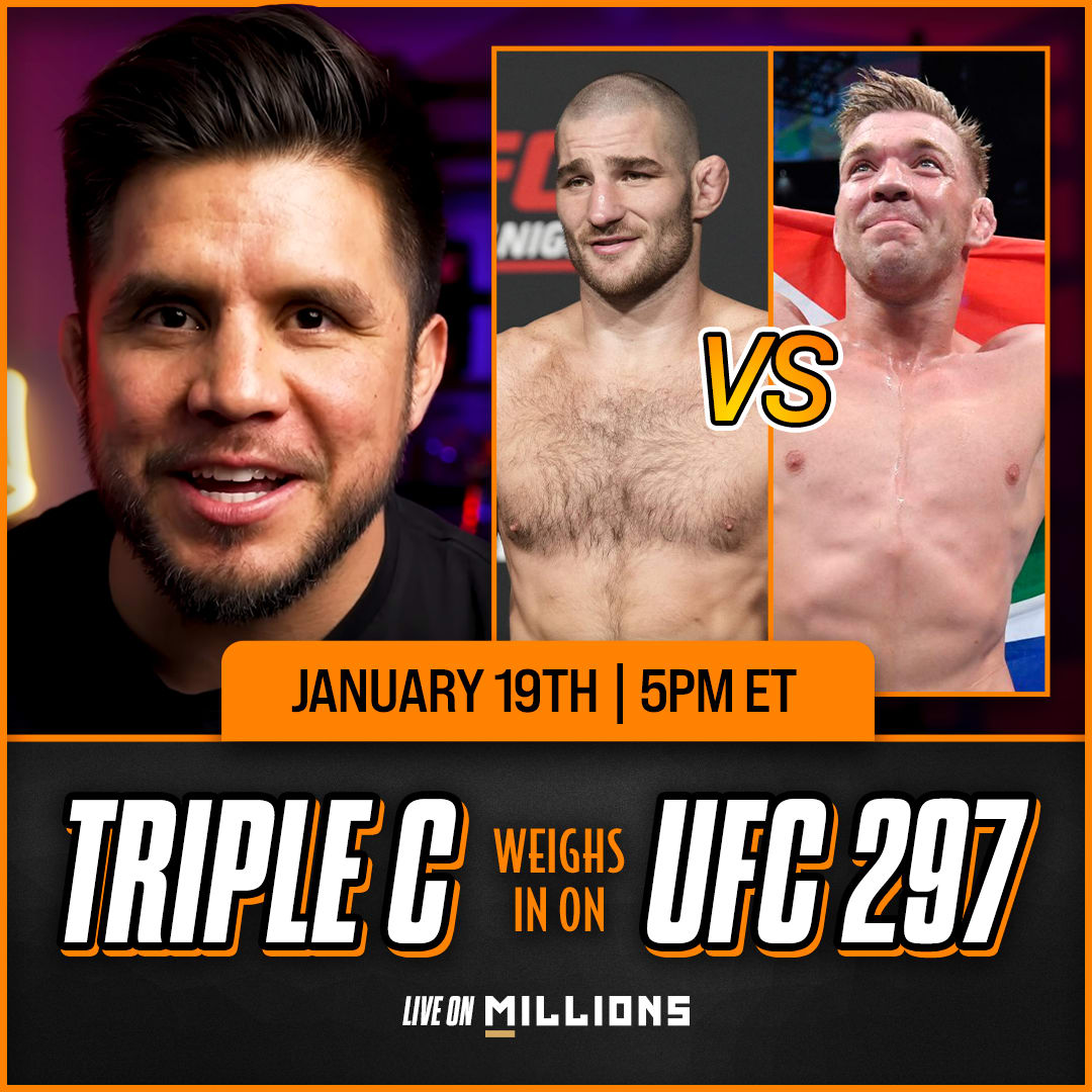 Henry Cejudo. UFC Weight In WatchParty. Fight streamed separately. January 19th, 2024, Only on MILLIONS.co