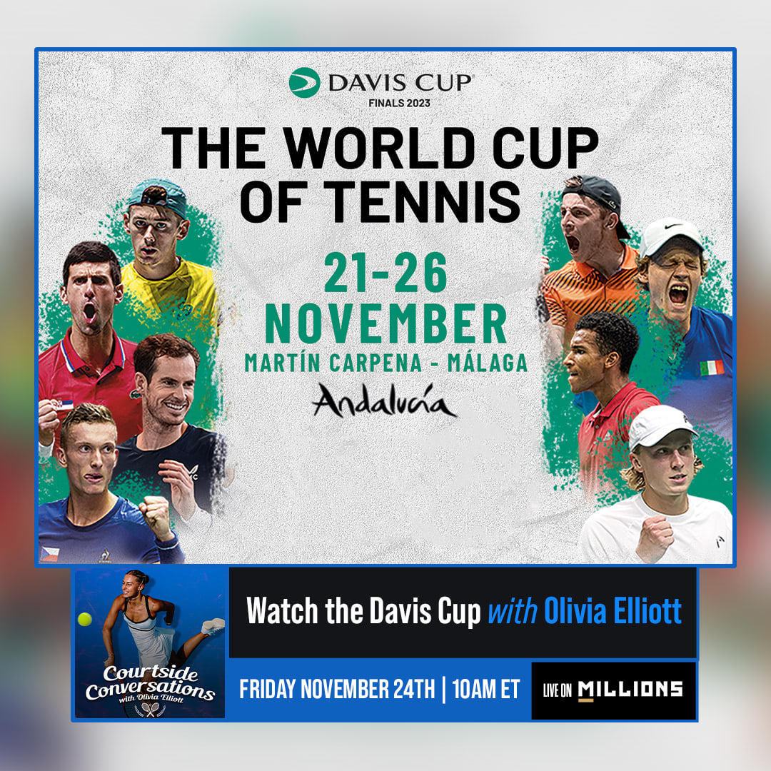 Olivia Elliott. Tenis WatchParty. Game streamed separately. November 24th, 2023, Only on MILLIONS.co