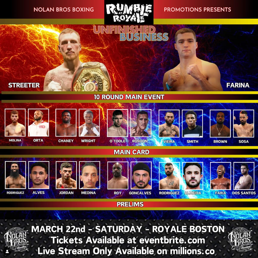Unfinished Business Presented by Nolan Bros Boxing!