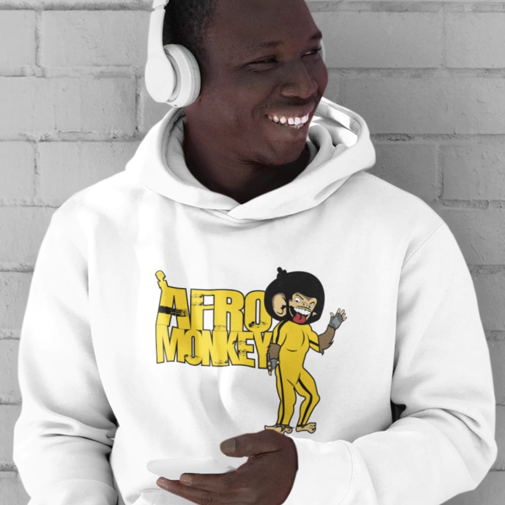 AfroMonkey by Andre Ewell, Men's Hoodie, Yellow Graphic Logo