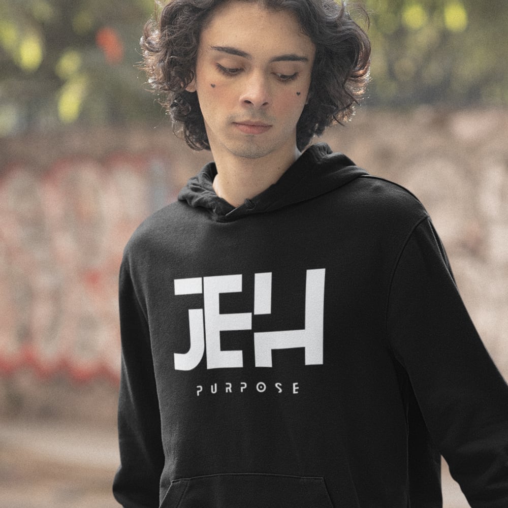  JEH - Purpose by by James Helzer Unisex Hoodie, White Logo