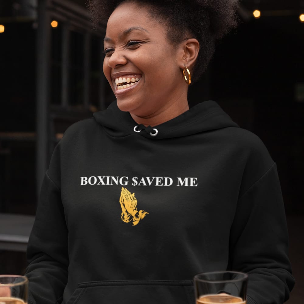 Boxing $aved Me by Money Powell, Women's Hoodies, White Logo