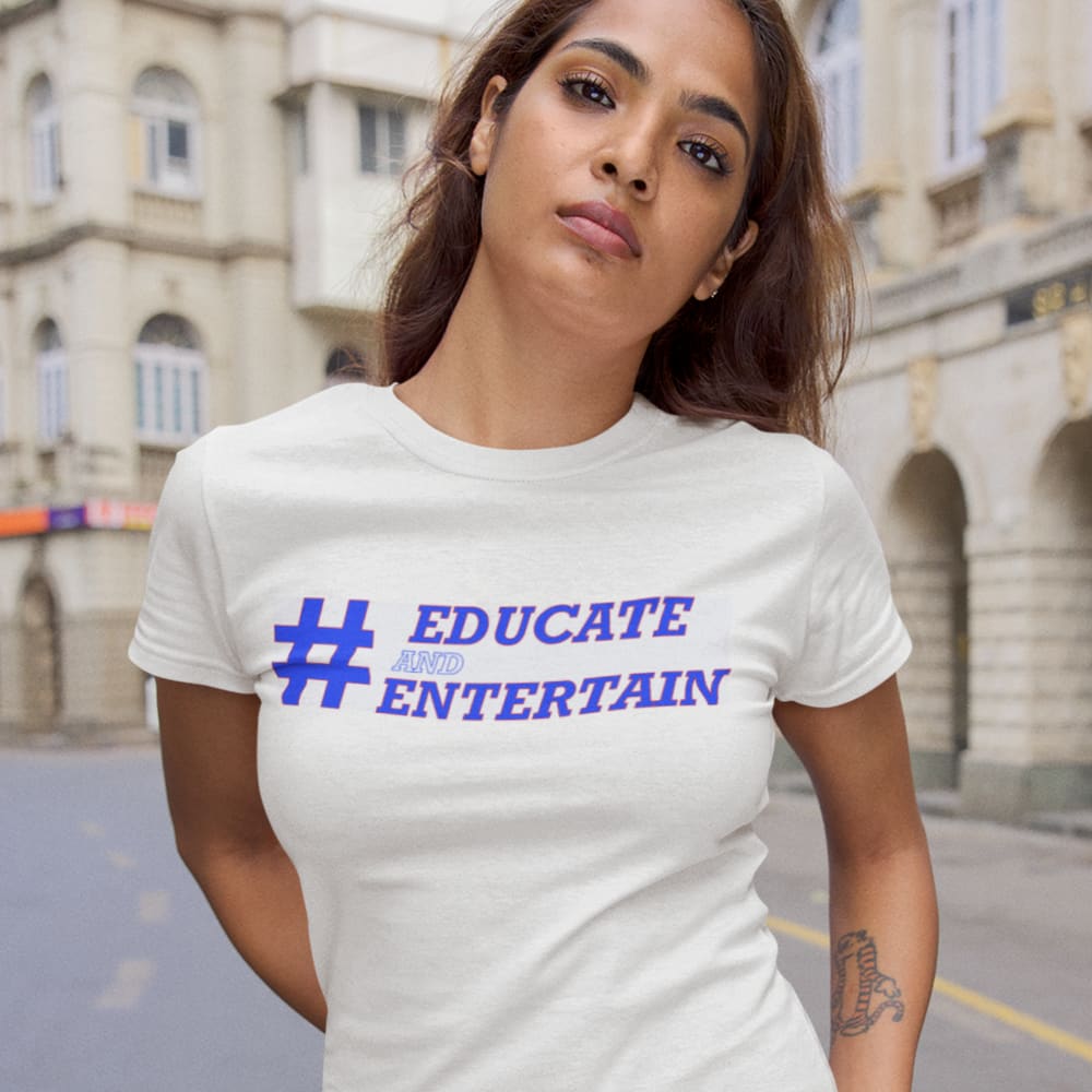 Educate And Entertain  Unisex T-Shirt , Blue Logo