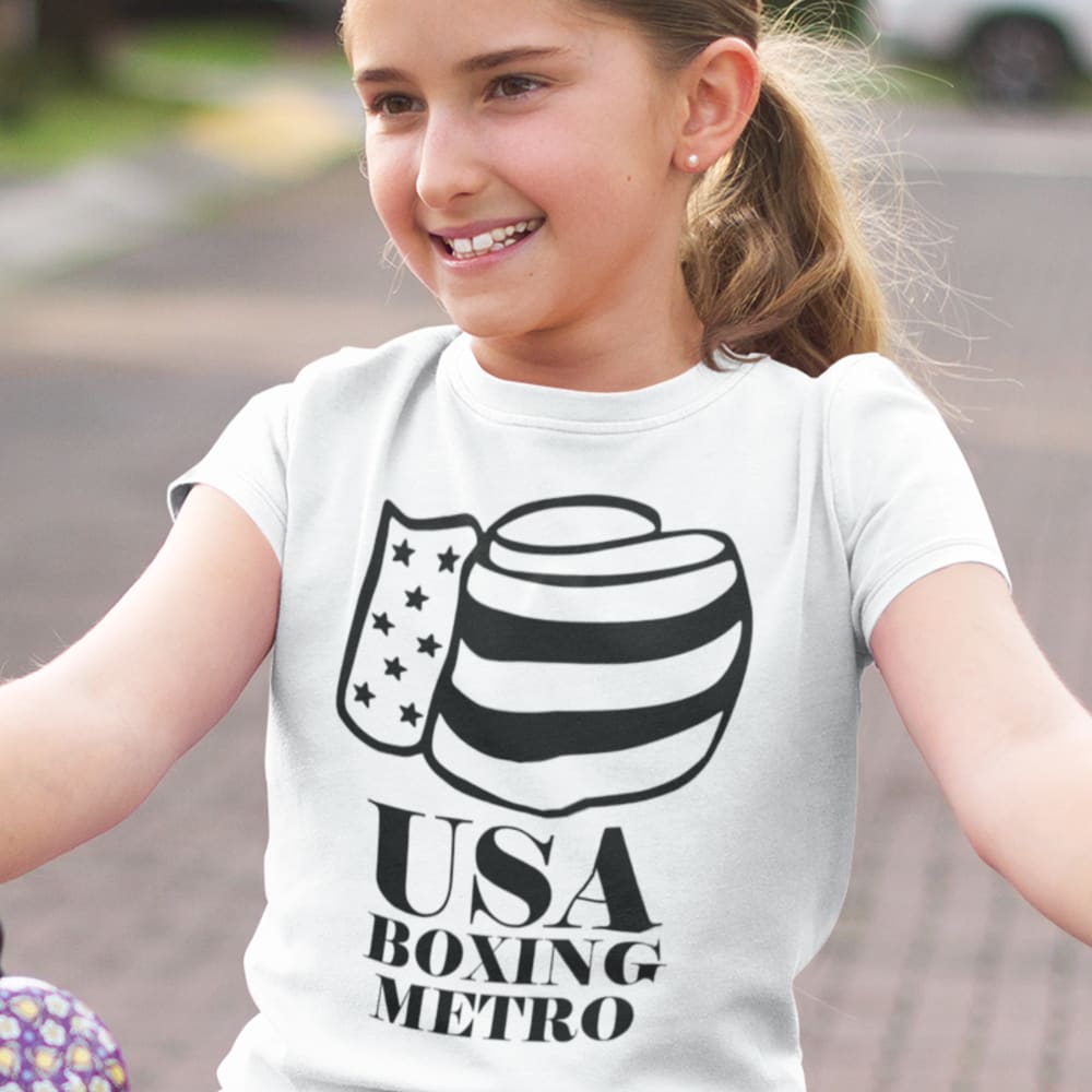USA Boxing Metro Youth T-Shirt, All Black Logo