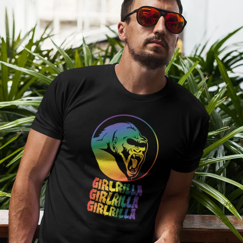 Girl-Rilla by Liz Carmouche, Men's T-Shirt, Rainbow Logo