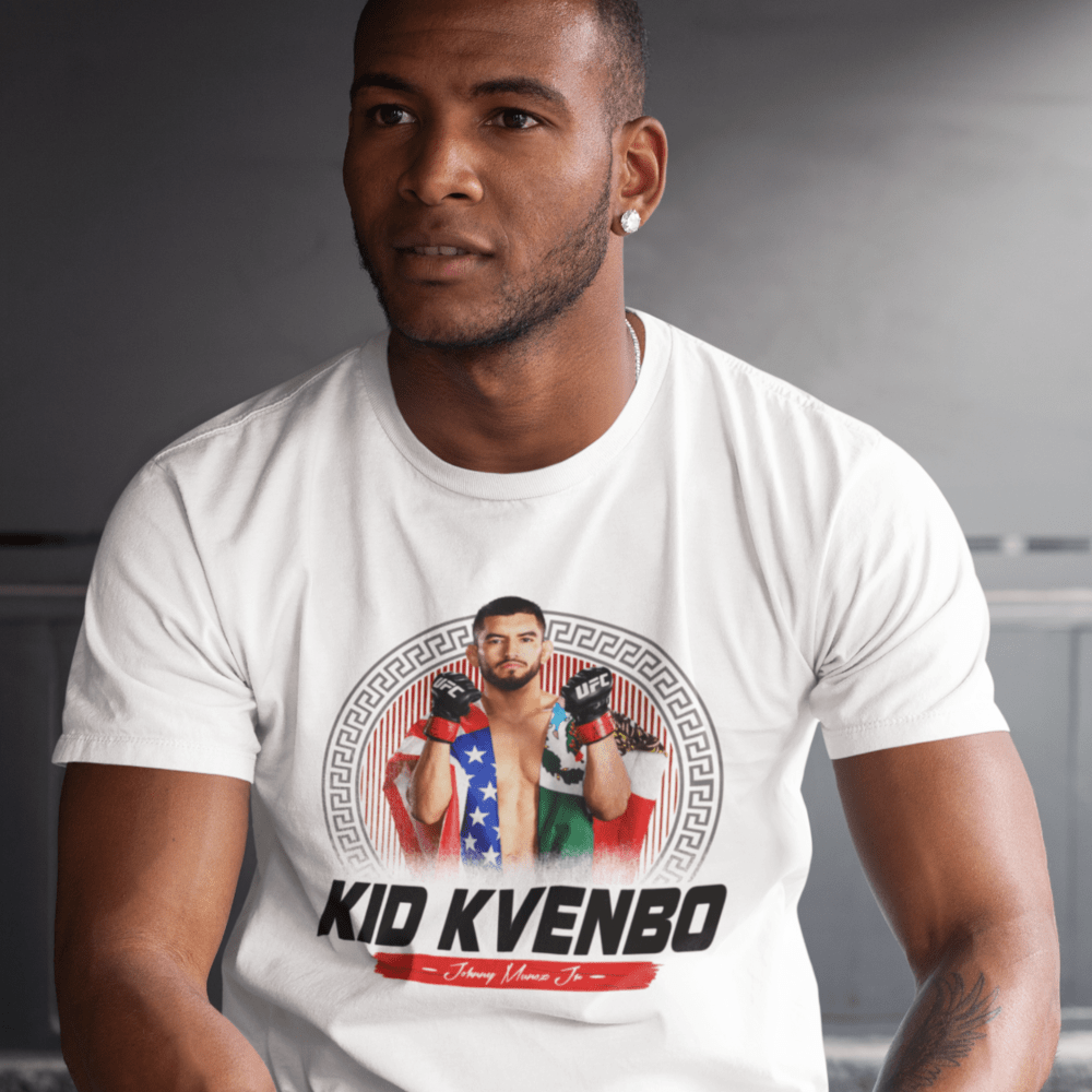  Kid Kvenbo II by Johnny Muñoz Men's T-Shirt, Black Logo