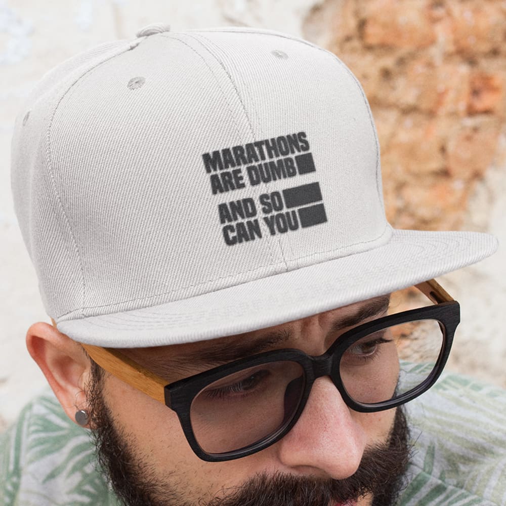 MARATHONS are DUMB and so can YOU by Tyler Andrews Hat, Black Logo