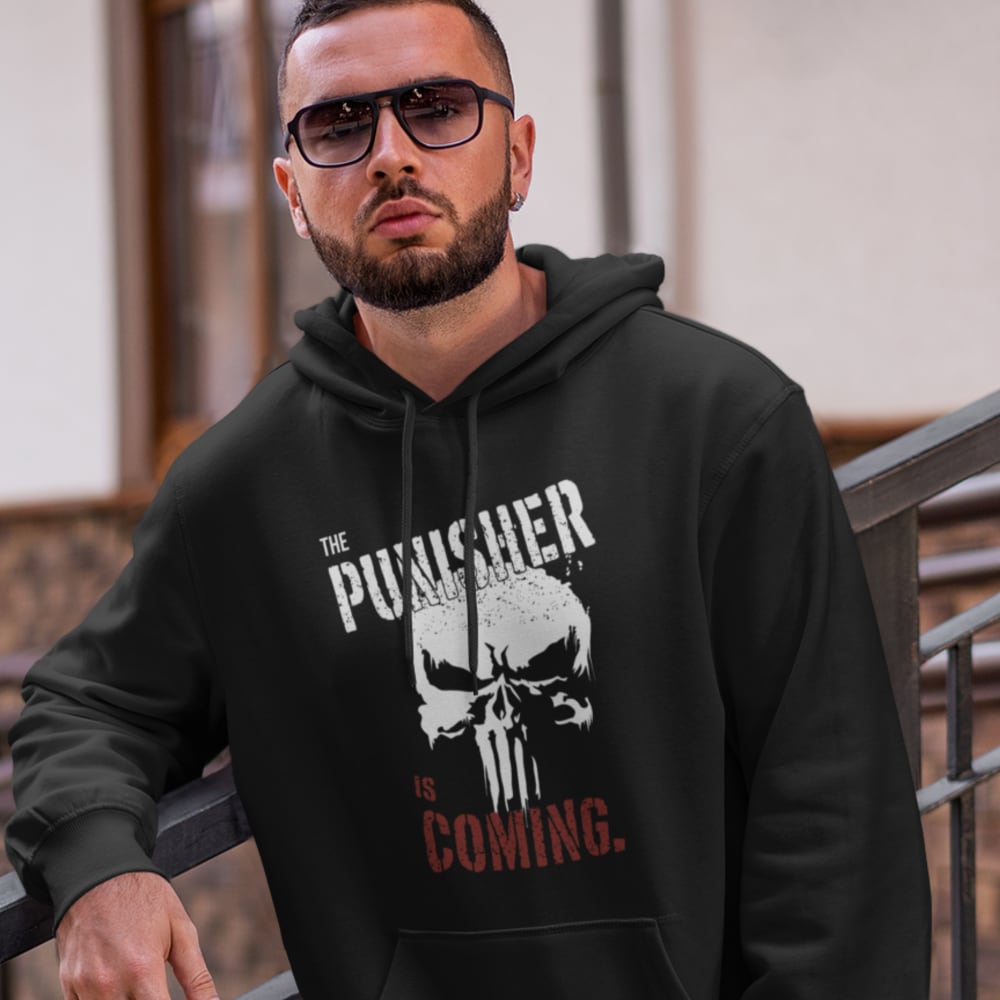 The Punisher Is Coming by Torrez Finney  Unisex Hoodie, Light Logo
