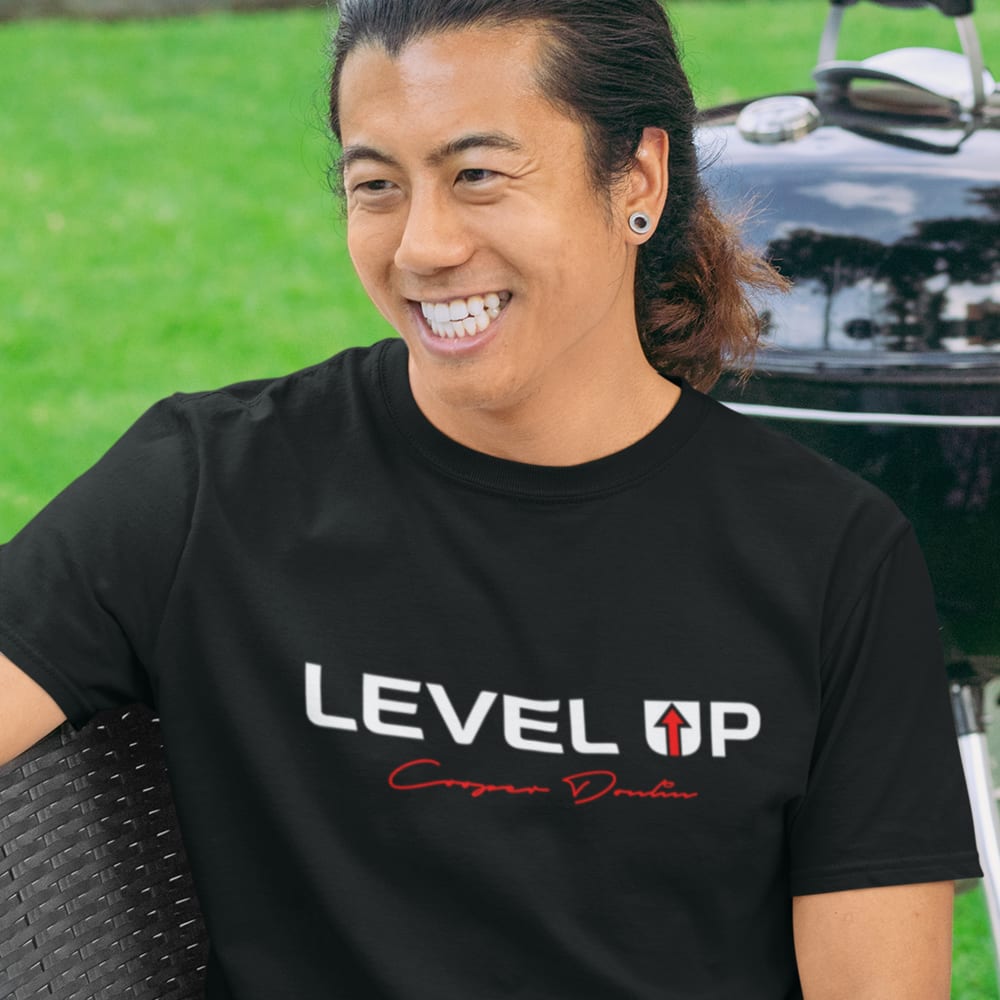 Level Up with Signature Cooper Donlin Men's T-Shirt, White Logo