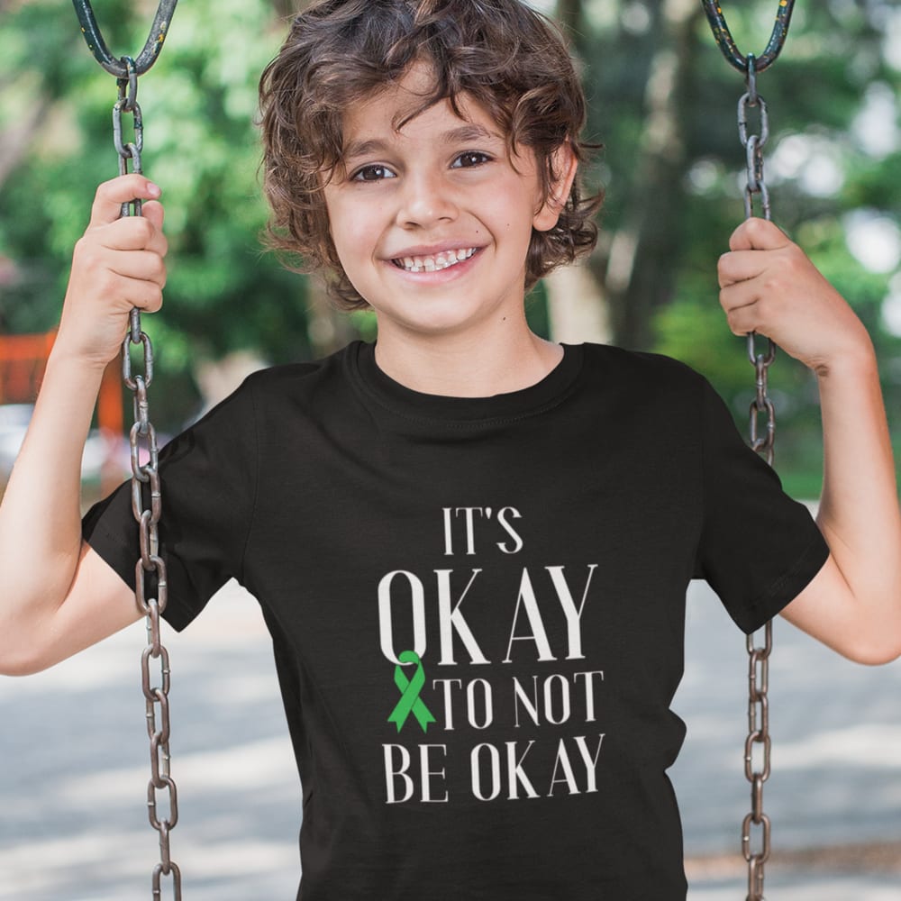 It’s OKAY To Not Be OKAY by Autumn MacDougal Youth T-Shirt, White Logo