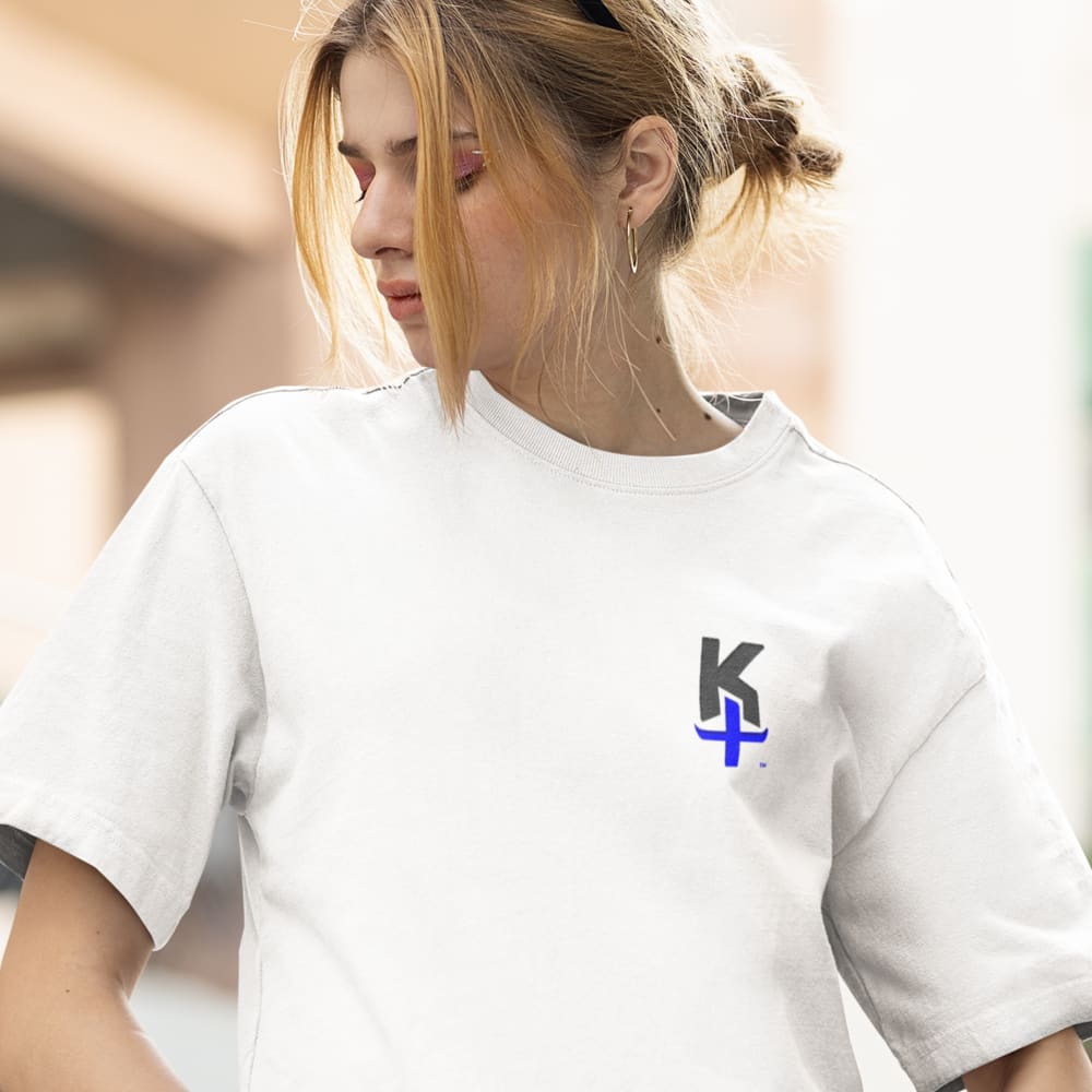  KT by Kenny Thomas Women's T-Shirt, Black and Blue Logo