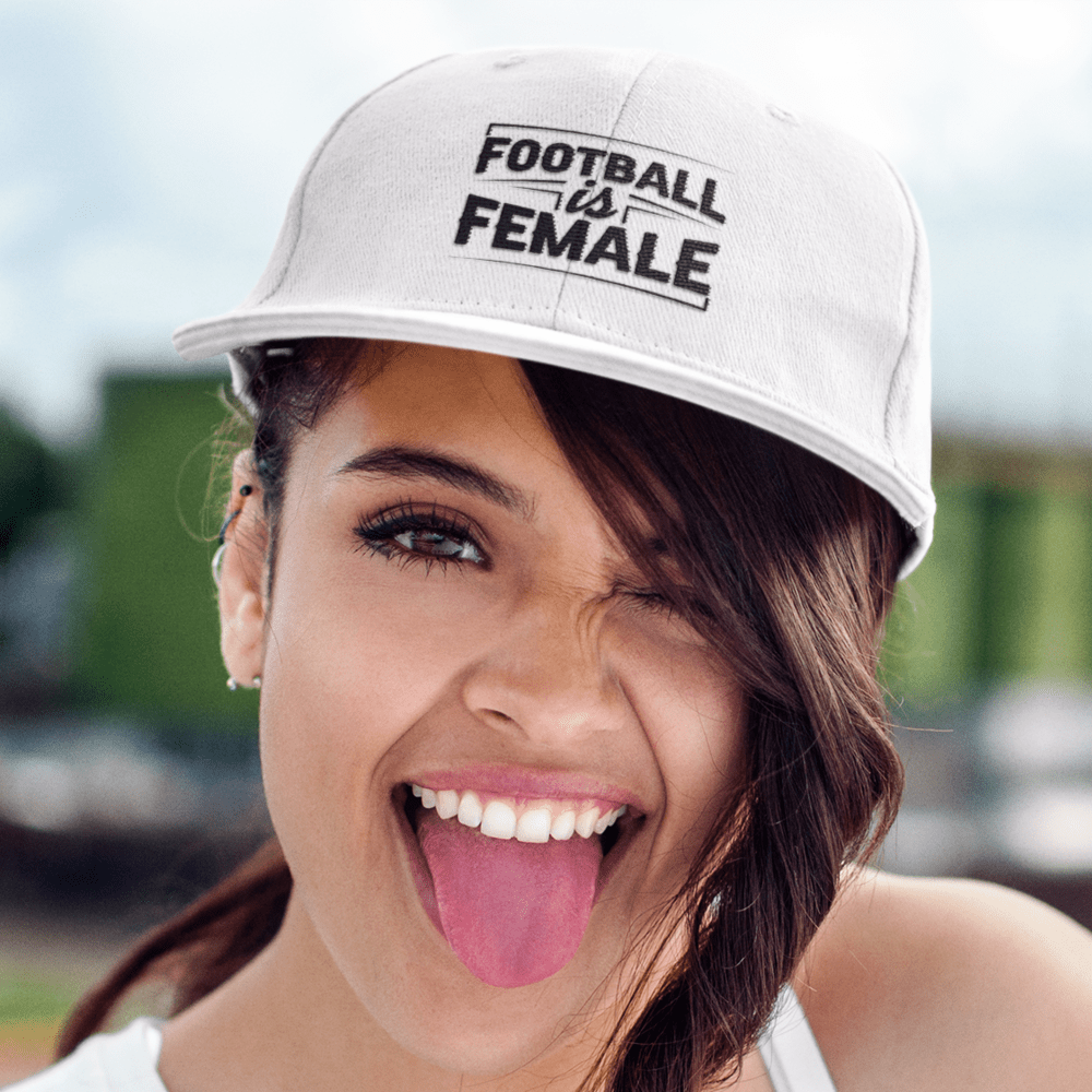 Football is Female by Amanda Ruller Hat, Black Logo