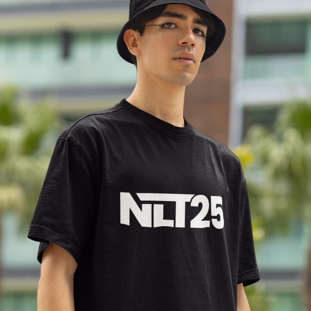 NLT25 by Clay Woods Men's T-Shirt, White Logo