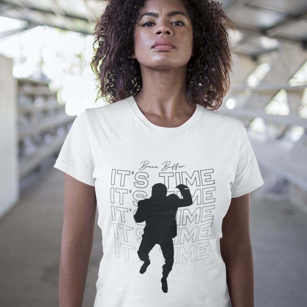 It's Time™ by Bruce Buffer, Women's T-Shirt, Black Logo
