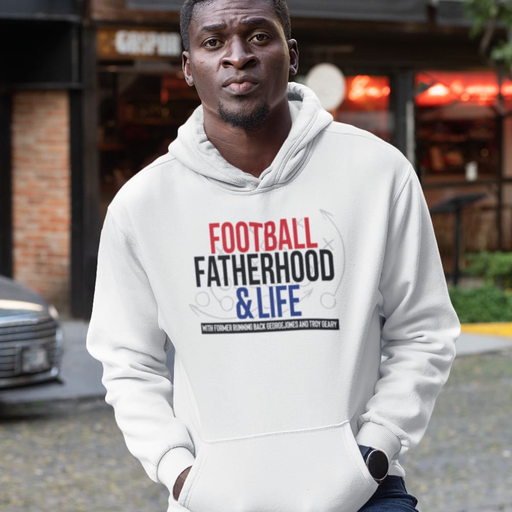 Football Fatherhood & Life by George Jones Hoodie, Black Logo
