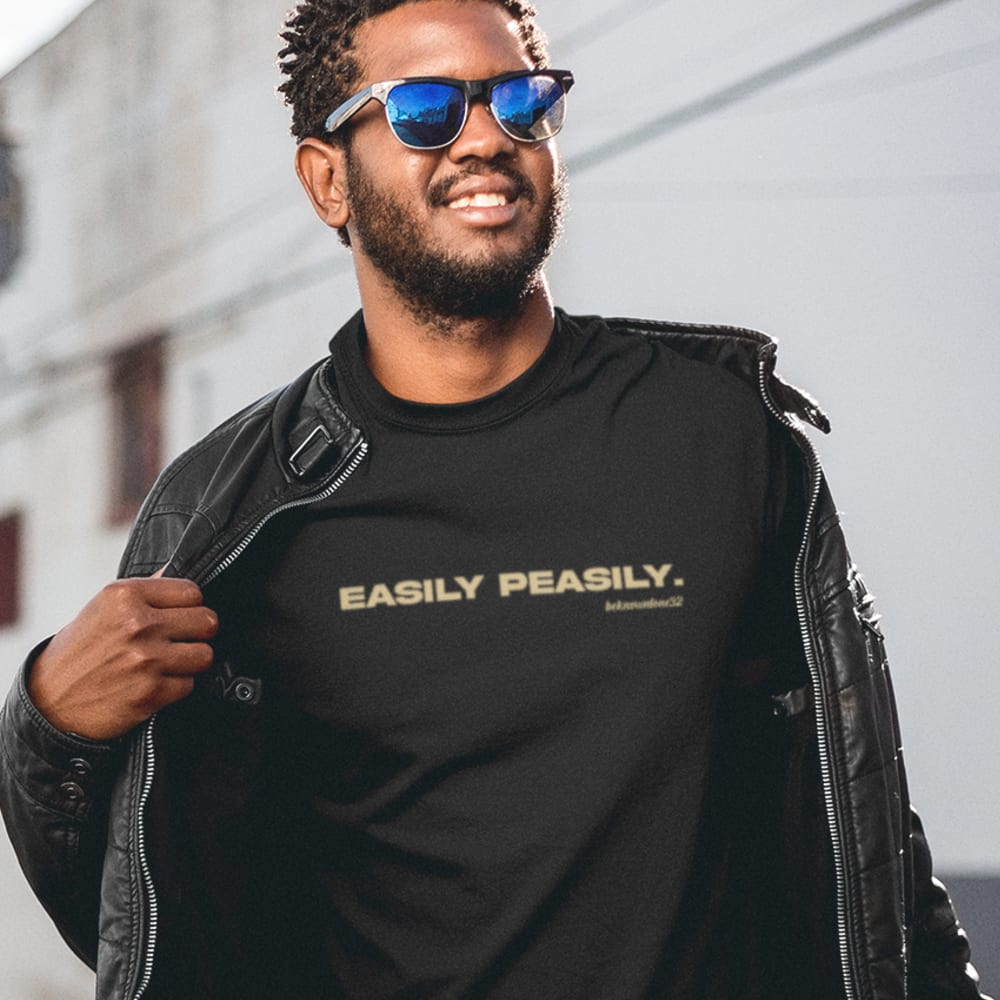 "Easily Peasily" Beknowntone by Anthony Mathis Unisex T-Shirt, Cream Logo