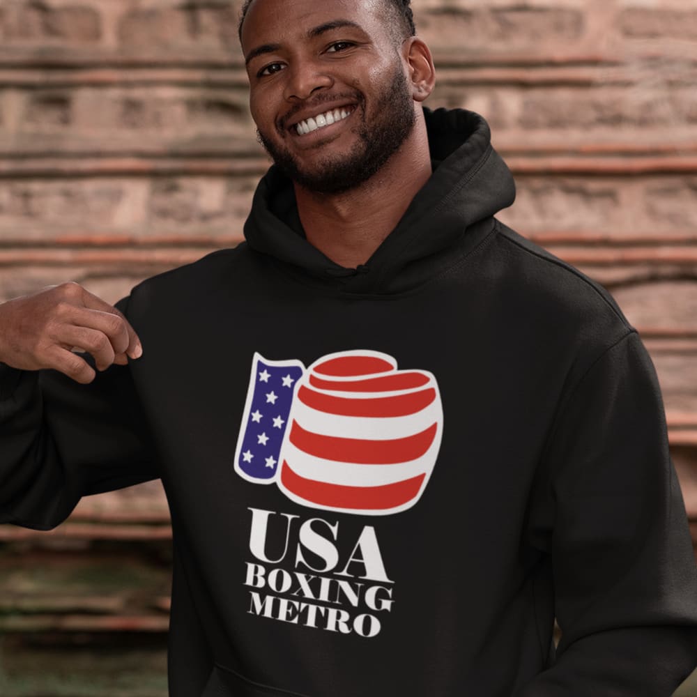 USA Boxing Metro Men's Hoodie, White Logo