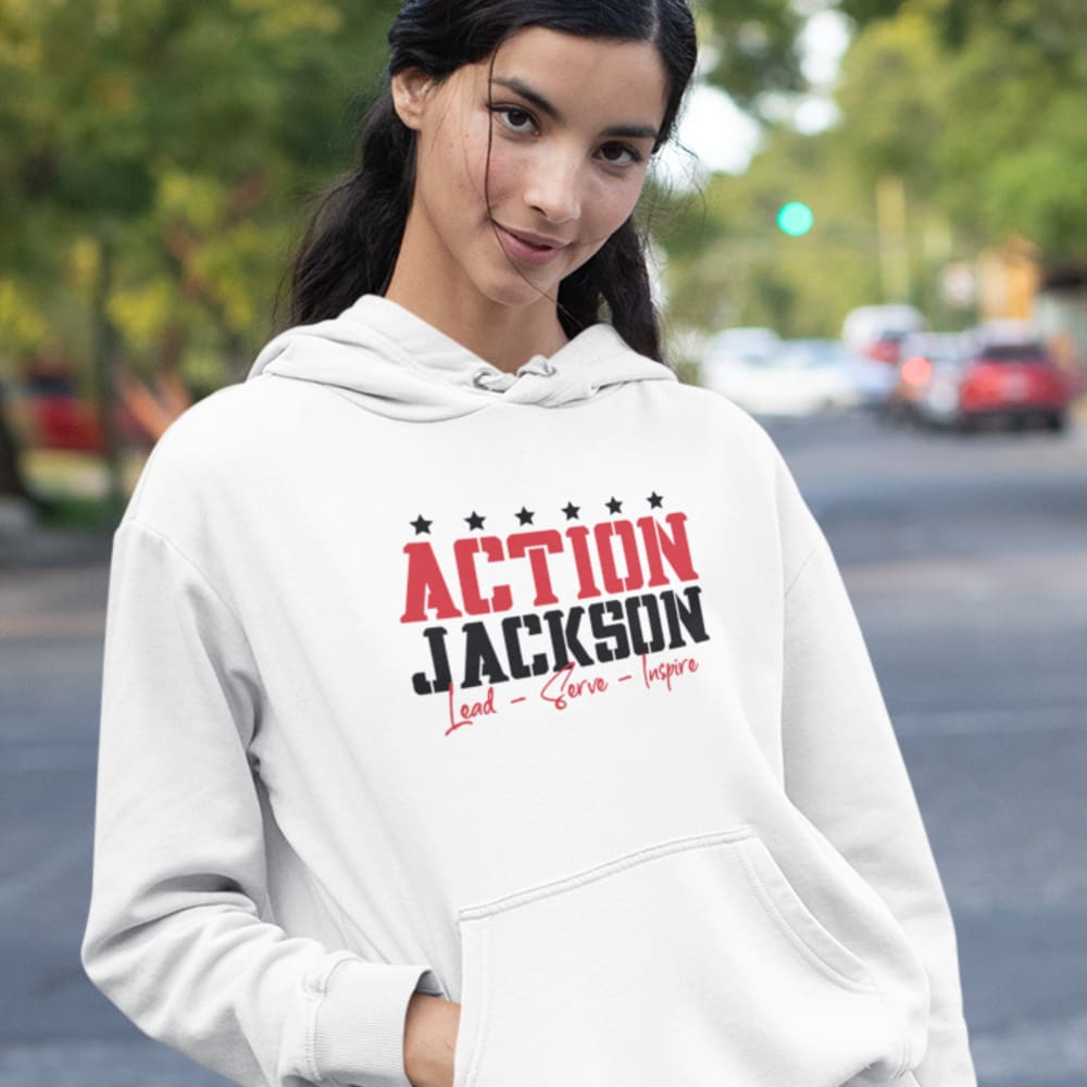 Lead-Serve-Inspire ACTION by Patrick Jackson Women's Hoodie, Black Logo