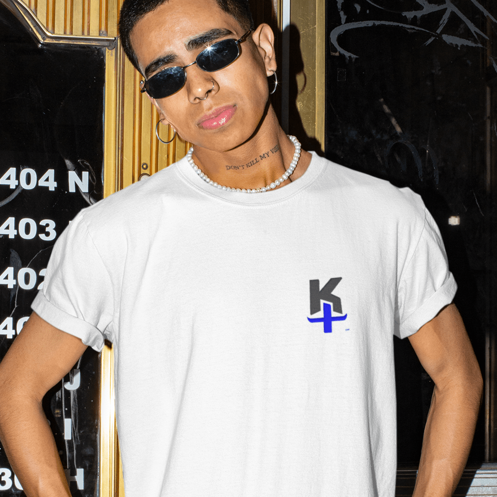 KT II by Kenny Thomas Men's T-Shirt, Black and Blue Logo
