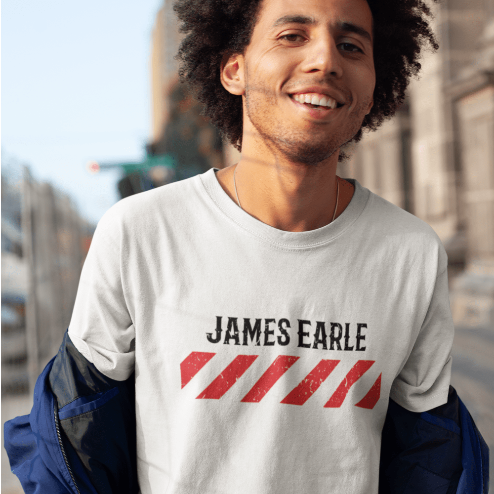 James Earle Men's T-Shirt, Black Logo