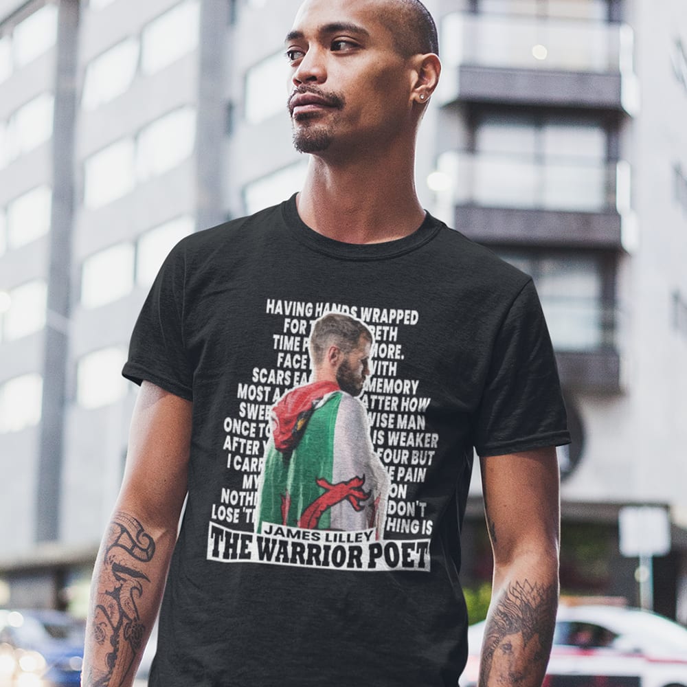 "The Warrior Poet" by James Lilley Unisex T-Shirt, Light Logo