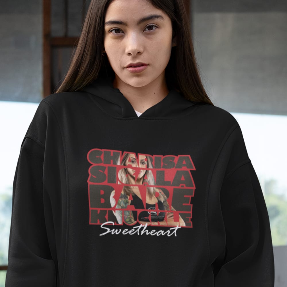 Charisa "Bare Knuckle Sweetheart" Sigala Women's Hoodie, White Logo