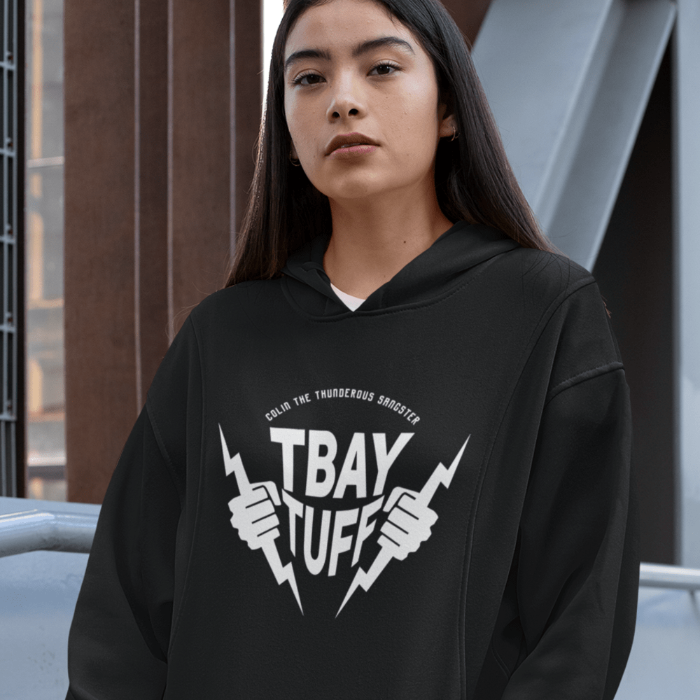 TBAY TUFF by Colin Sangster, Women's Hoodie, White Logo
