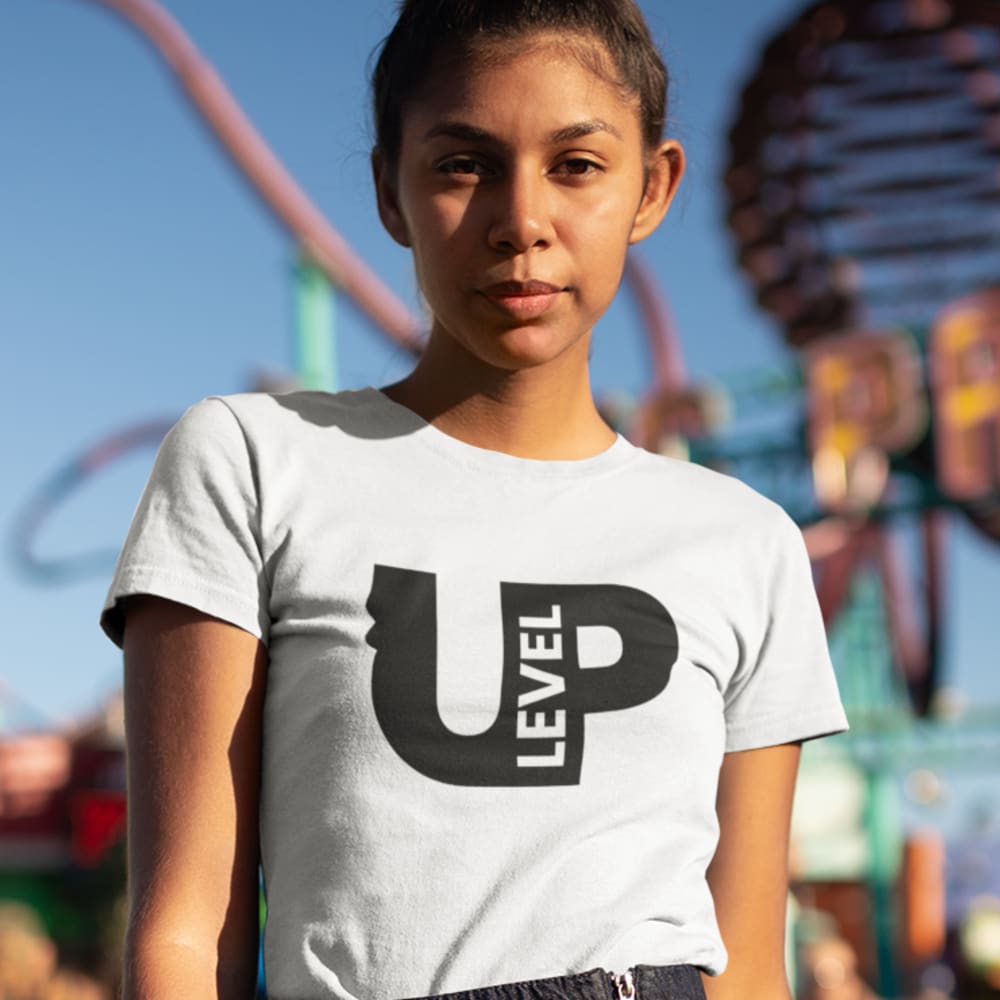 "LevelUp" by Cooper Donlin Women's T-Shirt, Black Logo