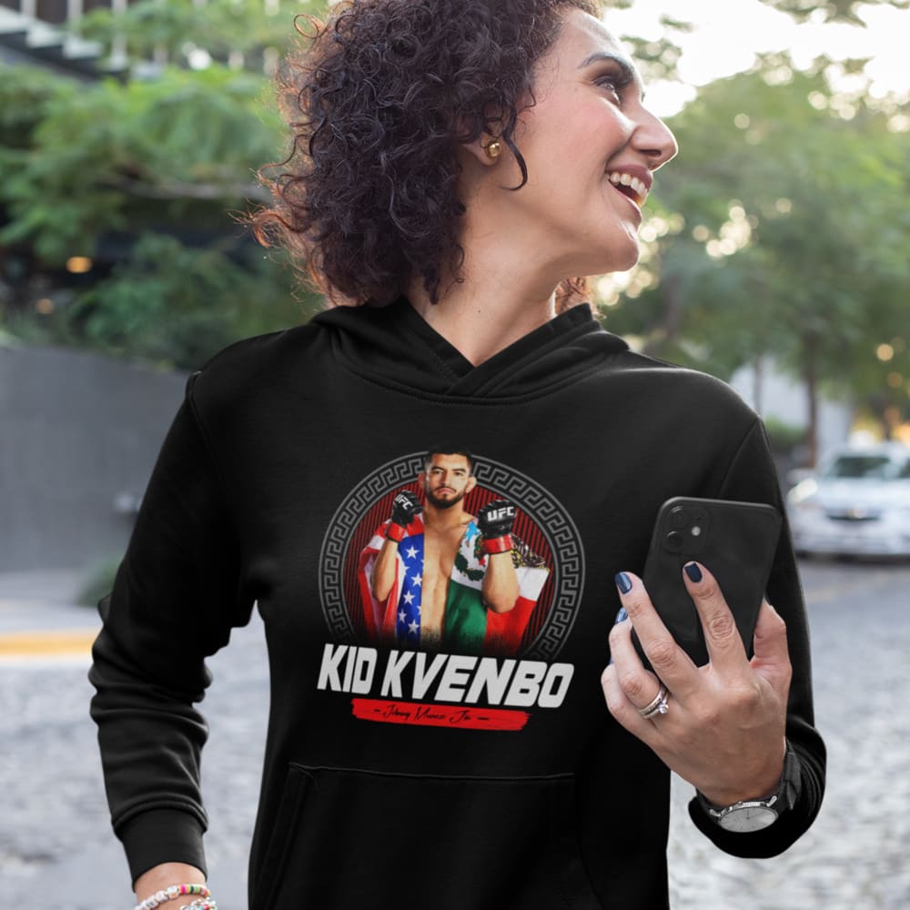  Kid Kvenbo II by Johnny Muñoz Women's Hoodie, White Logo
