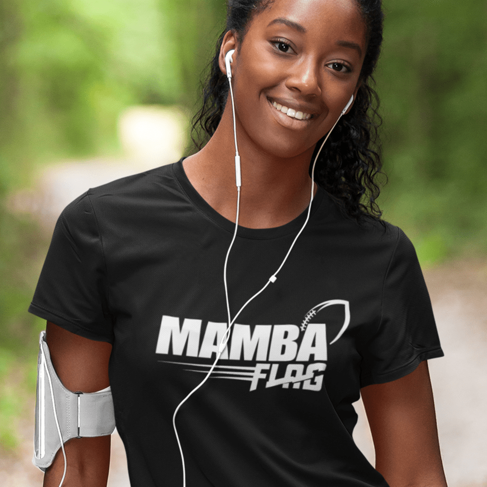  MAMBA FLAG  by Reggie Rusk T-Shirt, White Logo