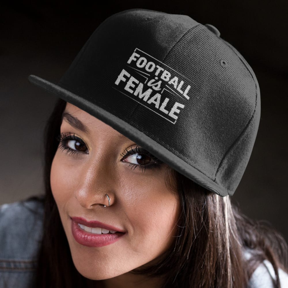 Football is Female by Amanda Ruller Hat, White Logo