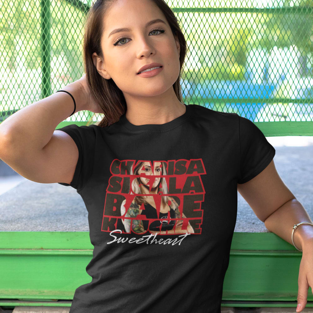 Charisa "Bare Knuckle Sweetheart" Sigala Women's T-Shirt, White Logo