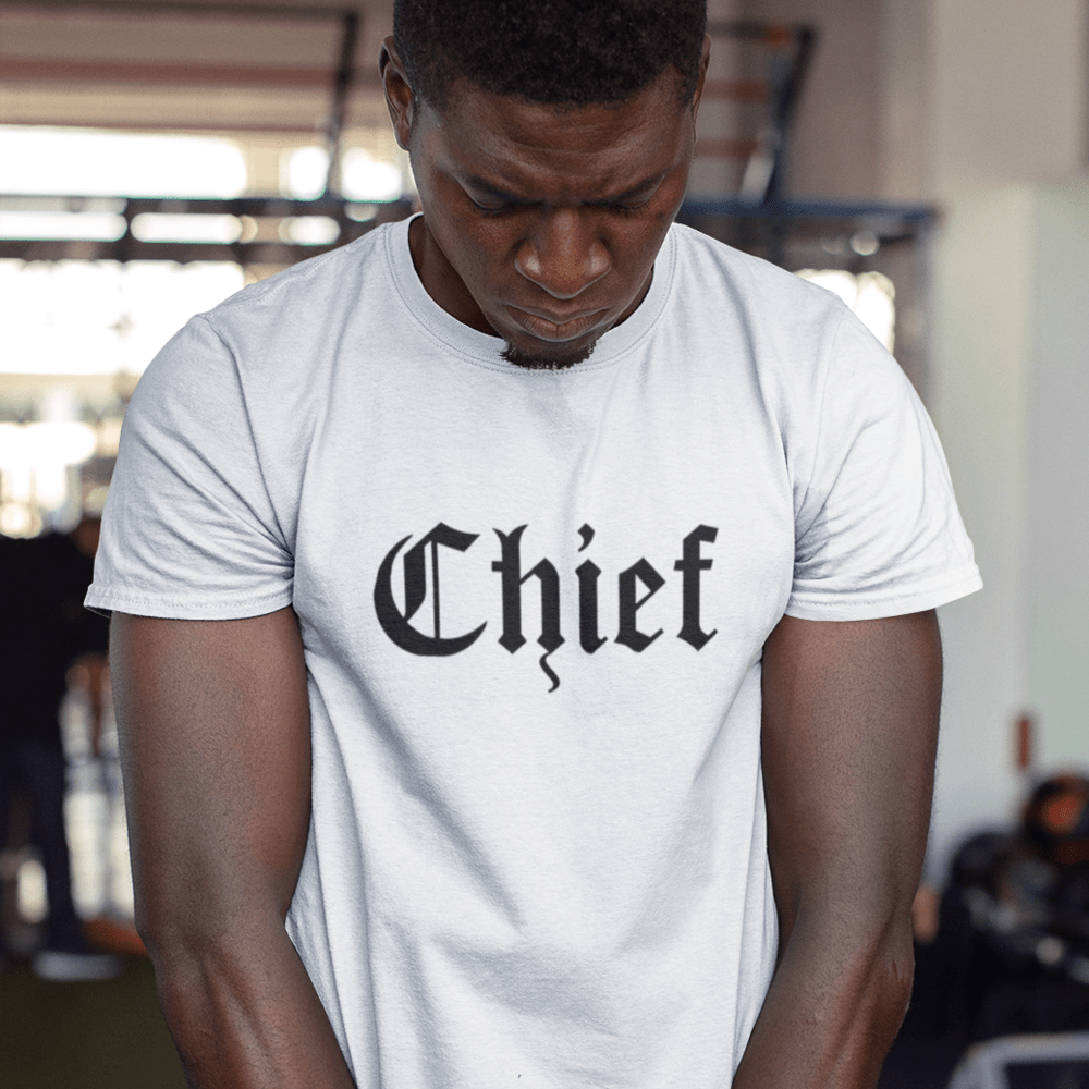  David Njoku "Chief" by MAWI Men's T-Shirt. Black Logo